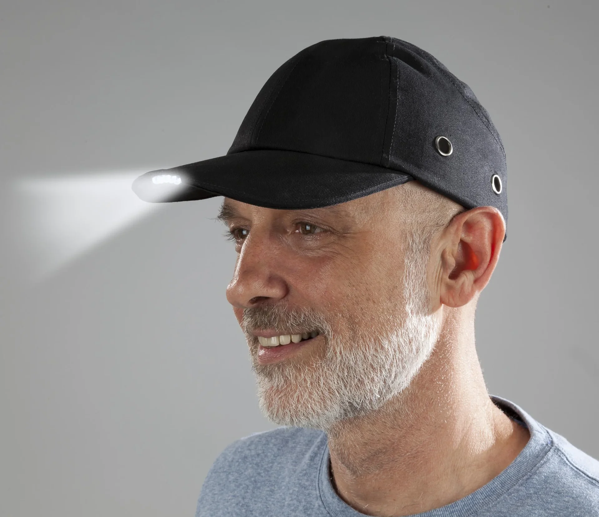 Sicherheitskappe schwarz mit LED - 3