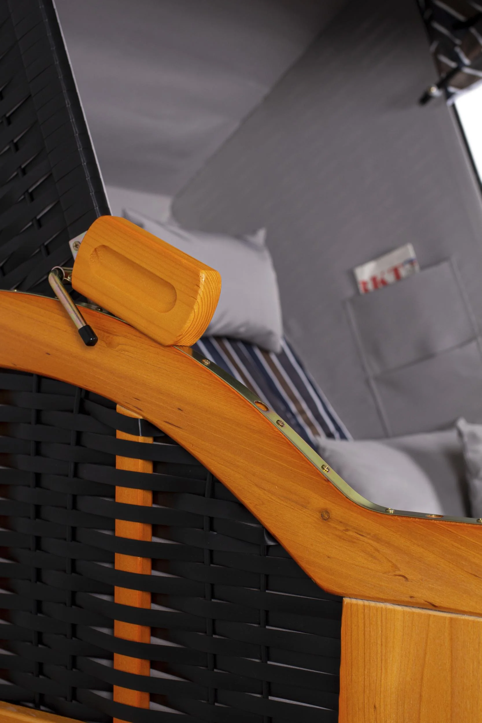 Strandkorb "Ostsee" gestreift anthrazit/braun - 0