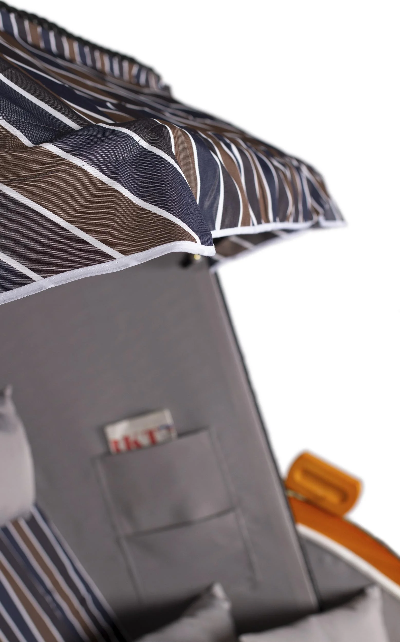 Strandkorb "Ostsee" gestreift anthrazit/braun - 1