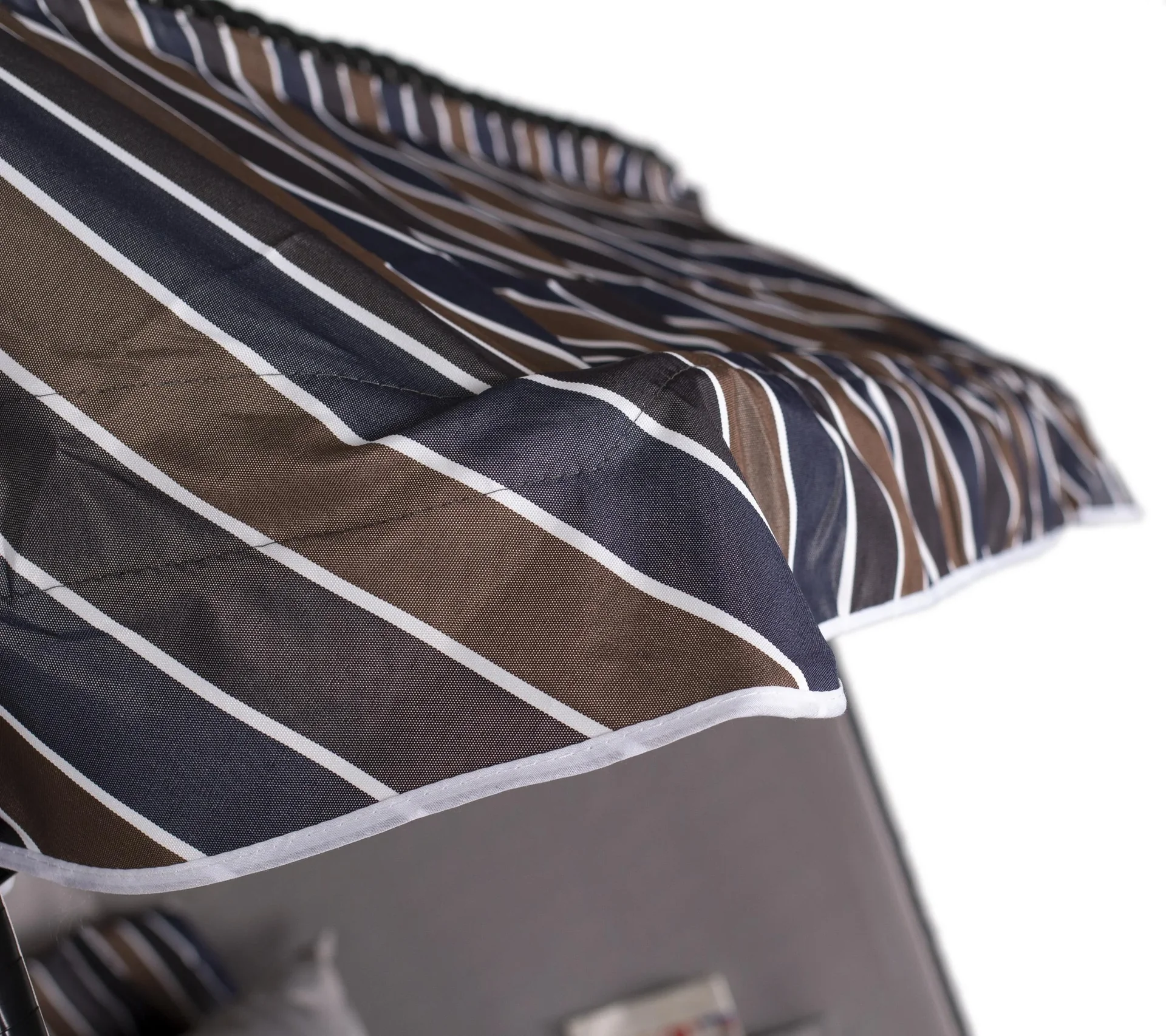 Strandkorb "Ostsee" gestreift anthrazit/braun - 3