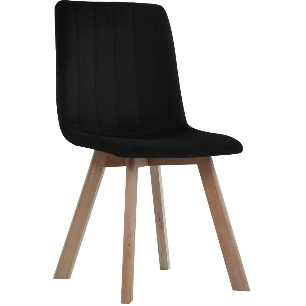 Esszimmerstühle 2 Stück Samt schwarz - 2