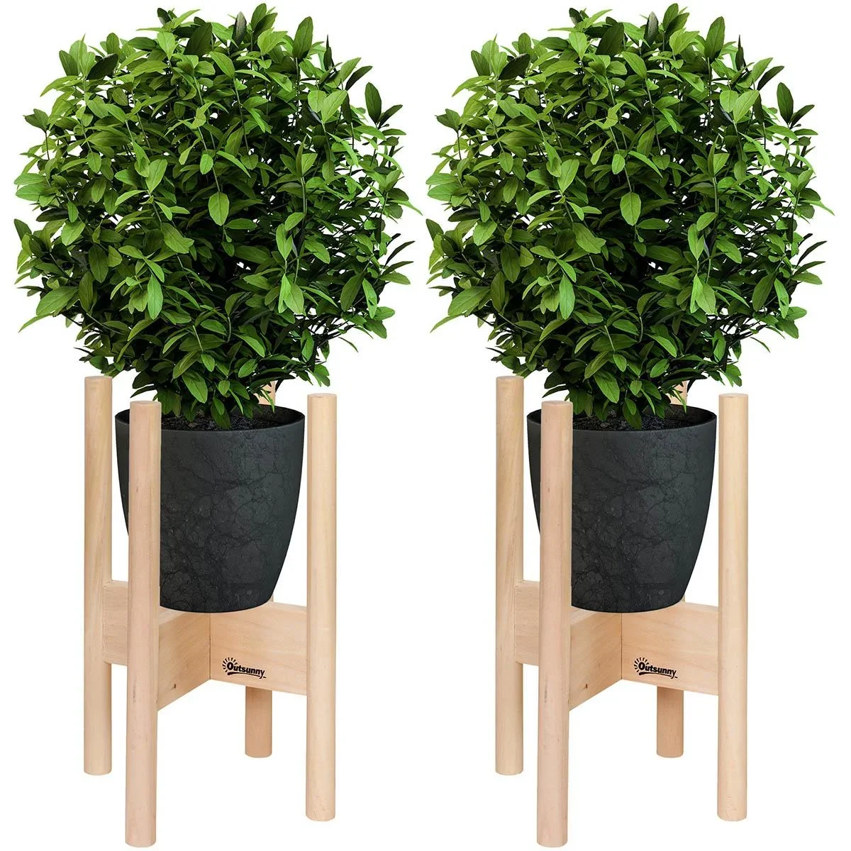 Blumenständer 2 Stück Holz 18 x 18 x 35,4 cm - 3