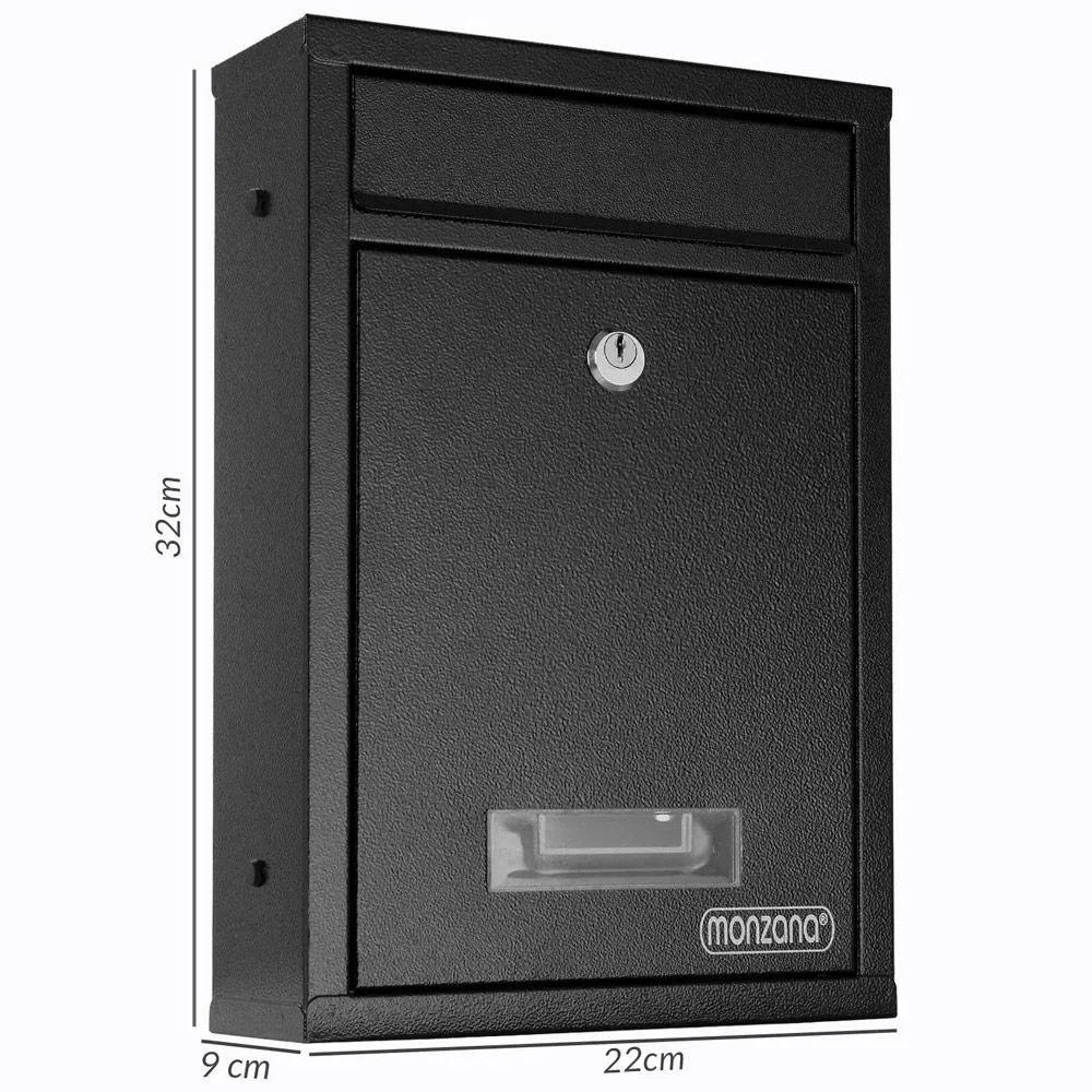 Briefkasten schwarz 32x22x9cm - 1