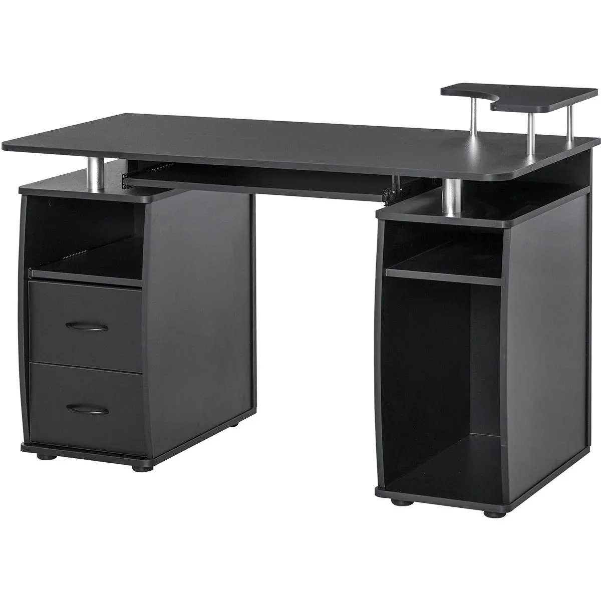 Computertisch mit 2 Schubladen Walnuss - 4