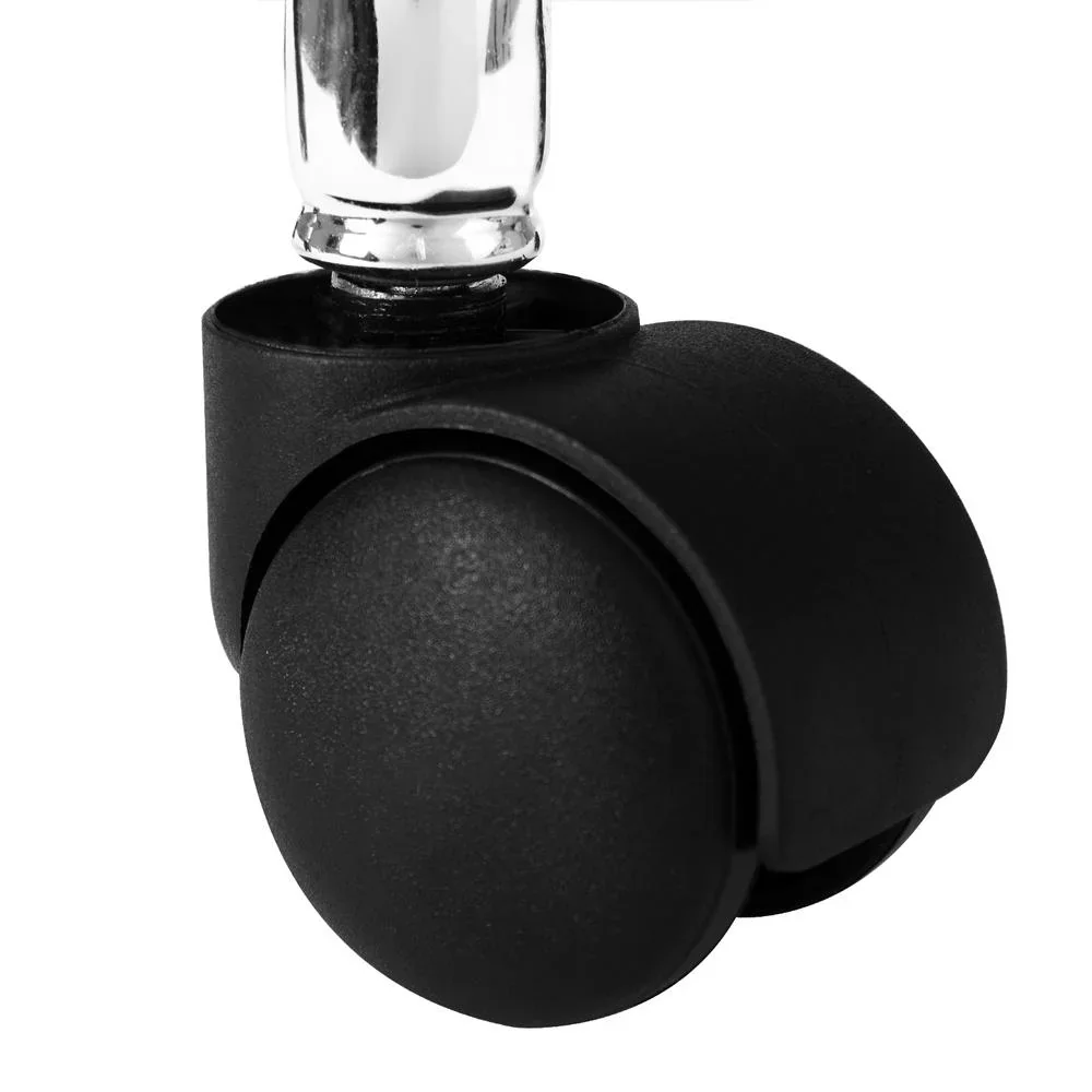 Rollhocker schwarz mit Rückenlehne - 0