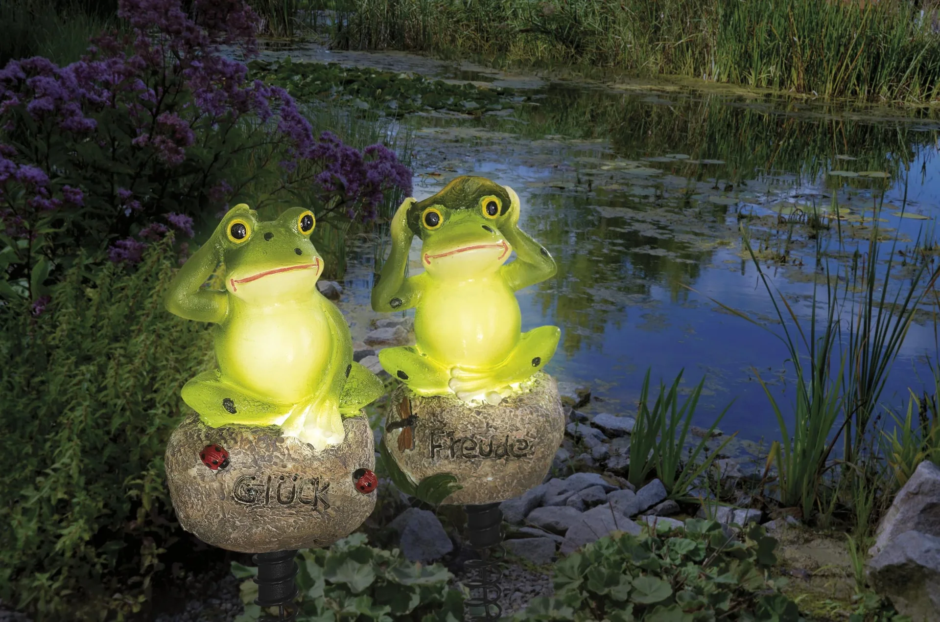 Solar Leuchte Frosch - 2 Stück - 2