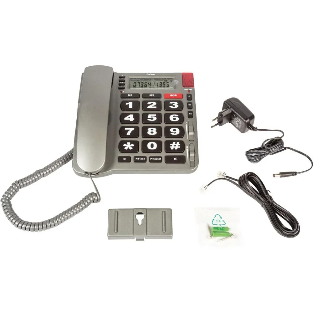 Notruftelefon mit Tasten Grau - 0