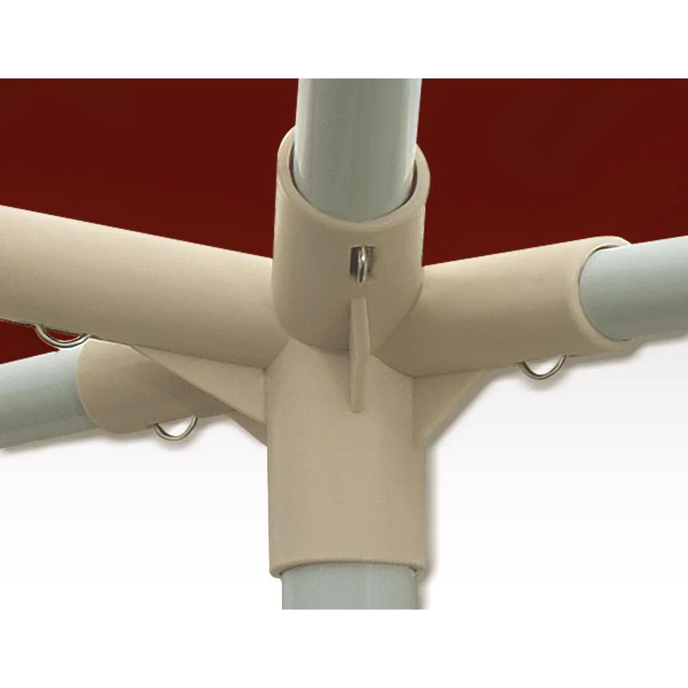 Partyzelt Riminimet Seitenwände und Rundbogenfenster - rot - 3x6m - 0