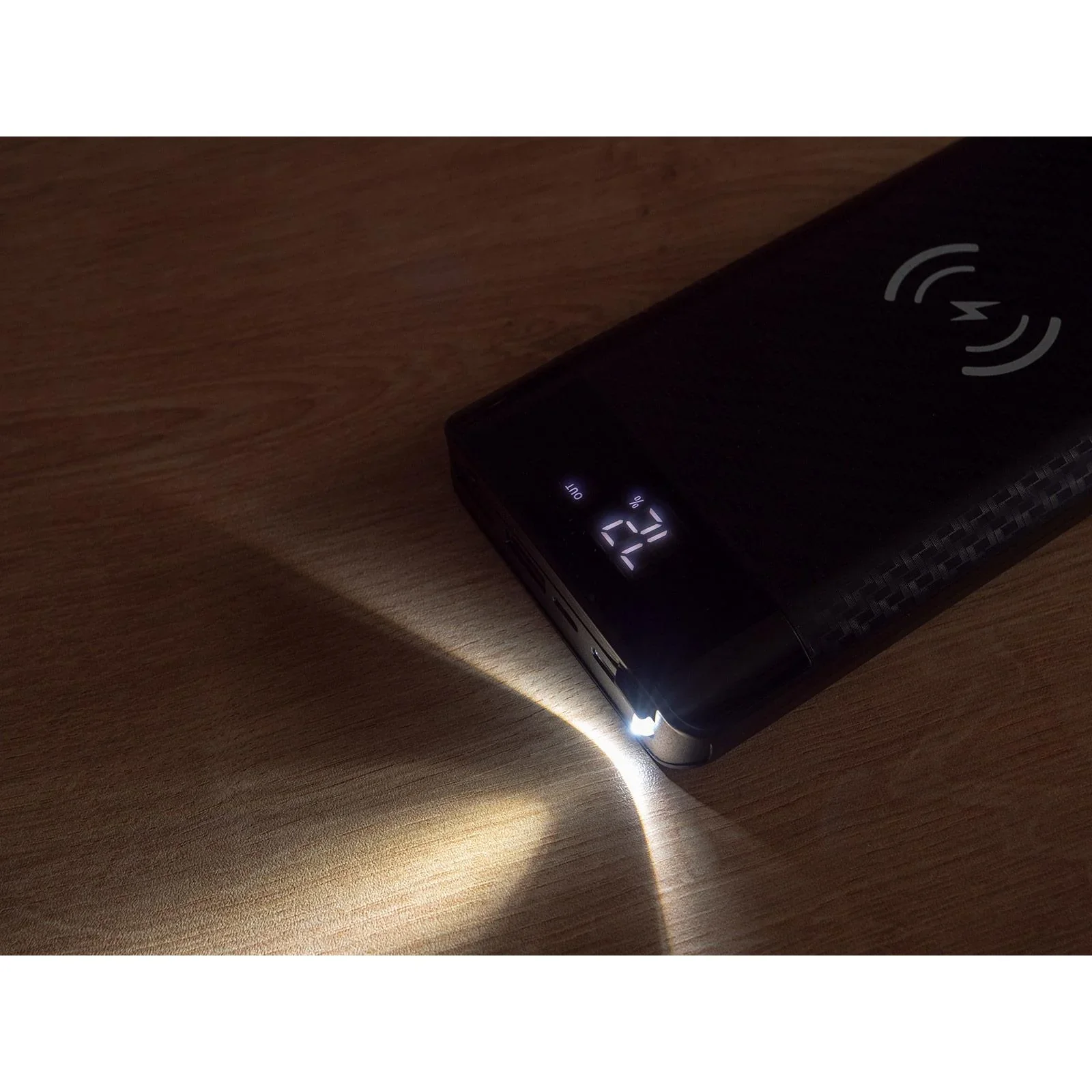 VT-3508 Netzteil mit drahtloser QI-Ladefunktion - 20.000mah - einschließlich Mikro-USB-Kabel - schwarz - 0