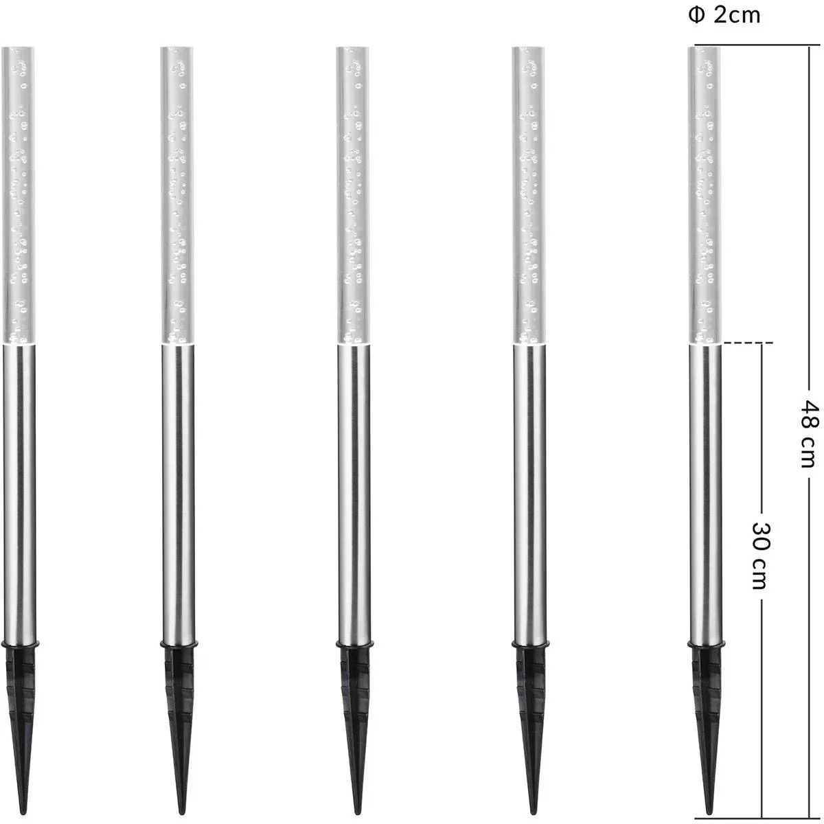 5x Solarlampe - Solarbetriebene Lampe - Gartenbeleuchtung - Wegbeleuchtung - hellweiß - 4