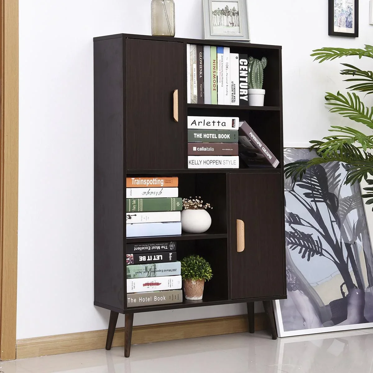 Kommode Sideboard Schubladenkommode Highboard Schrank Anrichte Schuhschrank Küchenregal Küchenschrank mit 2 Türen 5 Fäch - 2