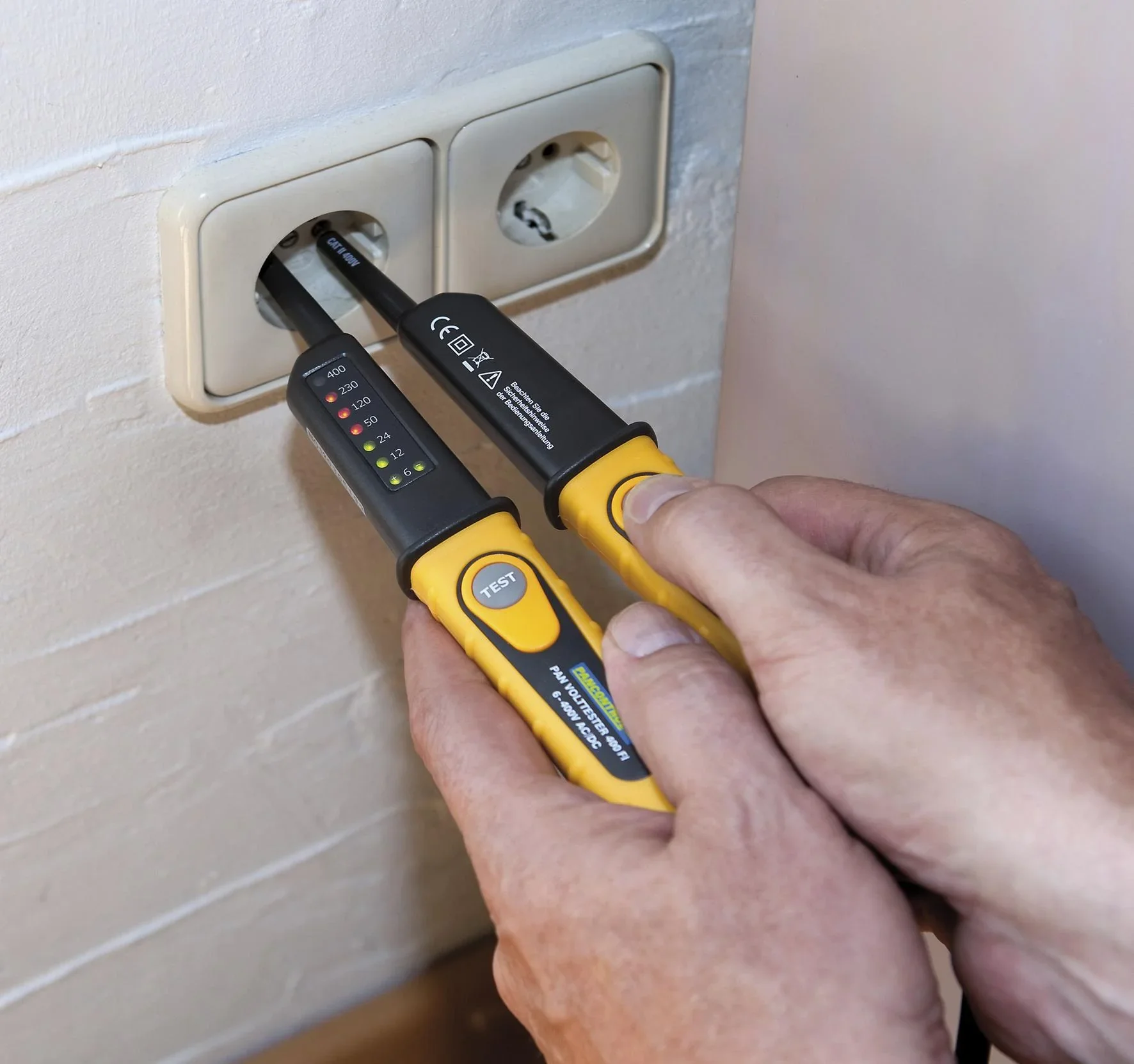 PAN Volttester 400 FI 2-poliger Spannungsprüfer mit FI Test - 2