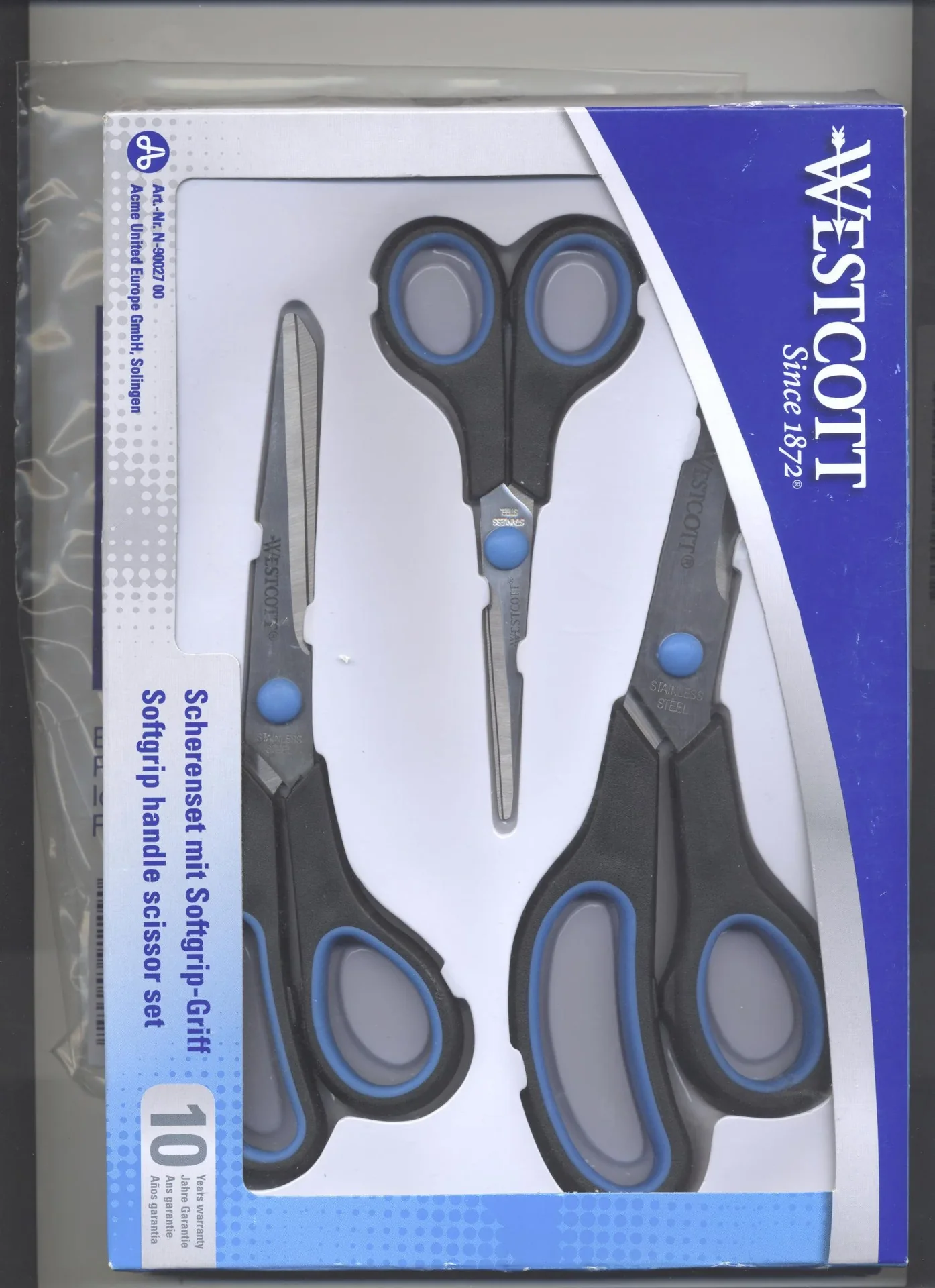 Haushalts-Scheren-Set, 3-teilig, Schwarz/ Türkis - 0