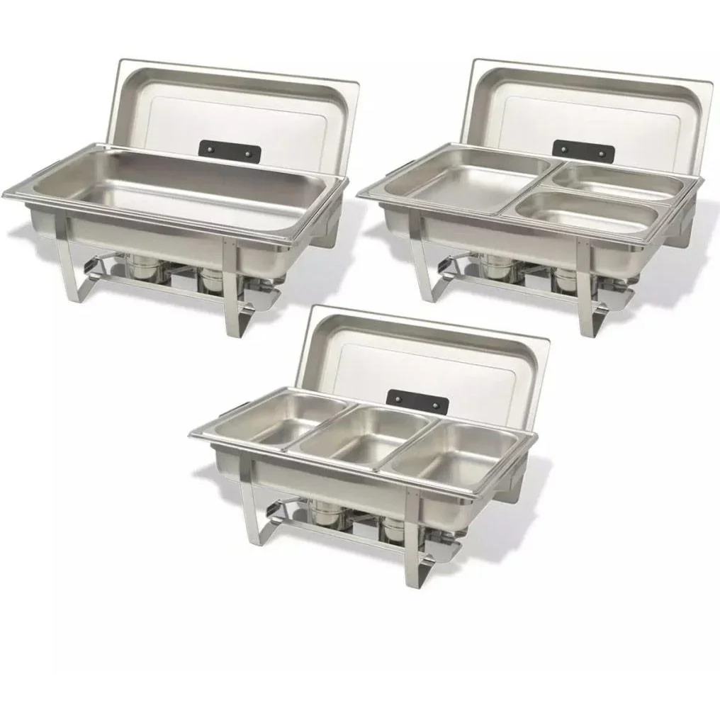 Rechaud-Set Edelstahl 3-teilig - 0