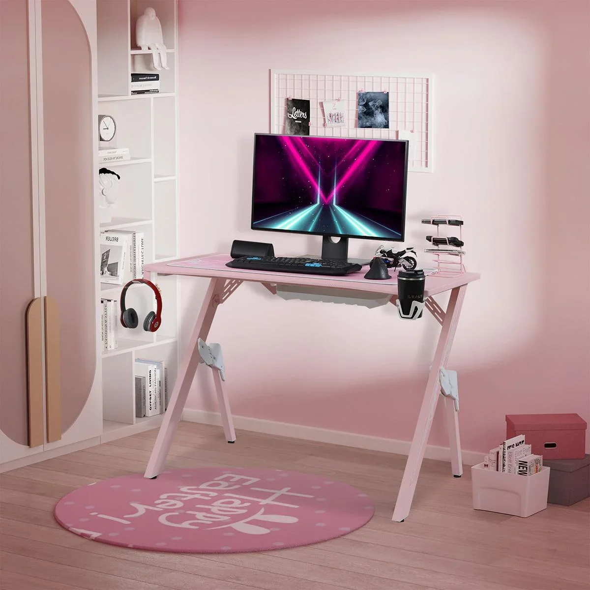 Gaming Tisch Schreibtisch Computertisch Arbeitstisch Möbel für Büro Wohnzimmer Arbeitszimmer, modernes Design, MDF Metal - 1