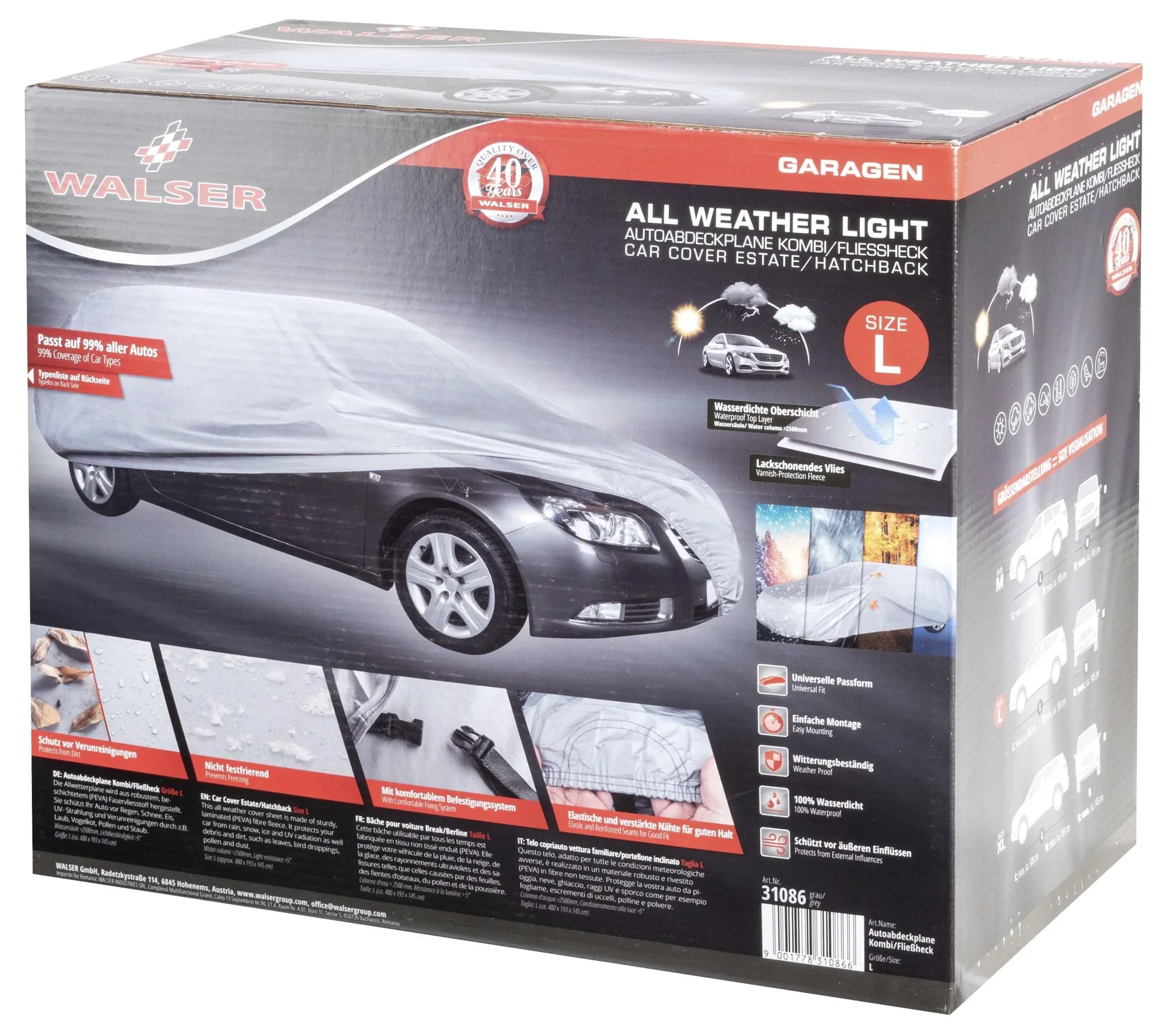 All Weather light Kombi - Größe L - 480 x 193 x 145 cm - PEVA - 2