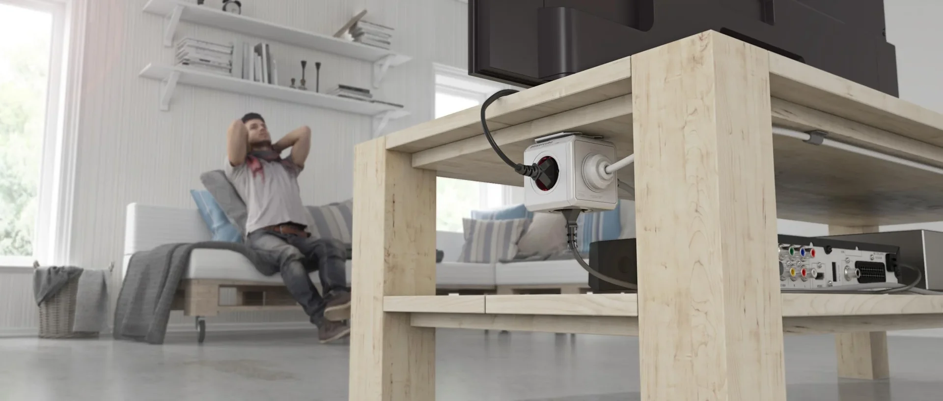 PowerCube Extended Steckdosenwürfel mit 4 Steckdosen und 2 USB Anschlüssen - 3