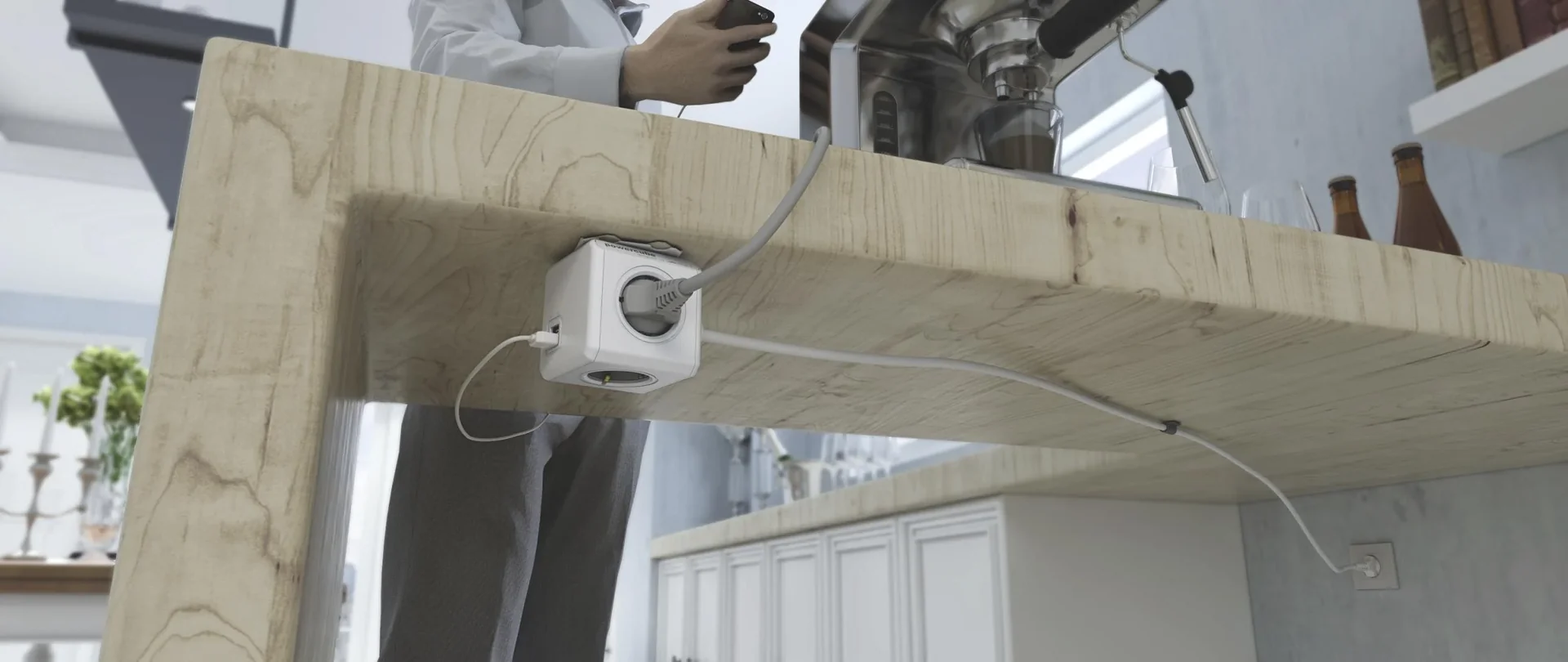 PowerCube Extended Steckdosenwürfel mit 4 Steckdosen und 2 USB Anschlüssen - 5