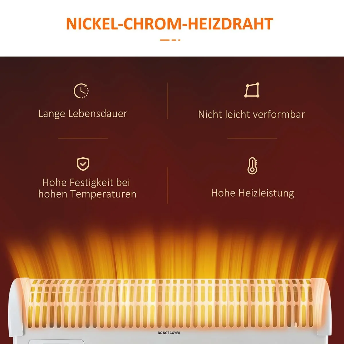 Heizgerät Heizlüfter 2000W mit 3 Stufen Warm 24-Stunden-Timer Metall Kunststoff Weiß 58,5 x 20 x 43 cm - 0