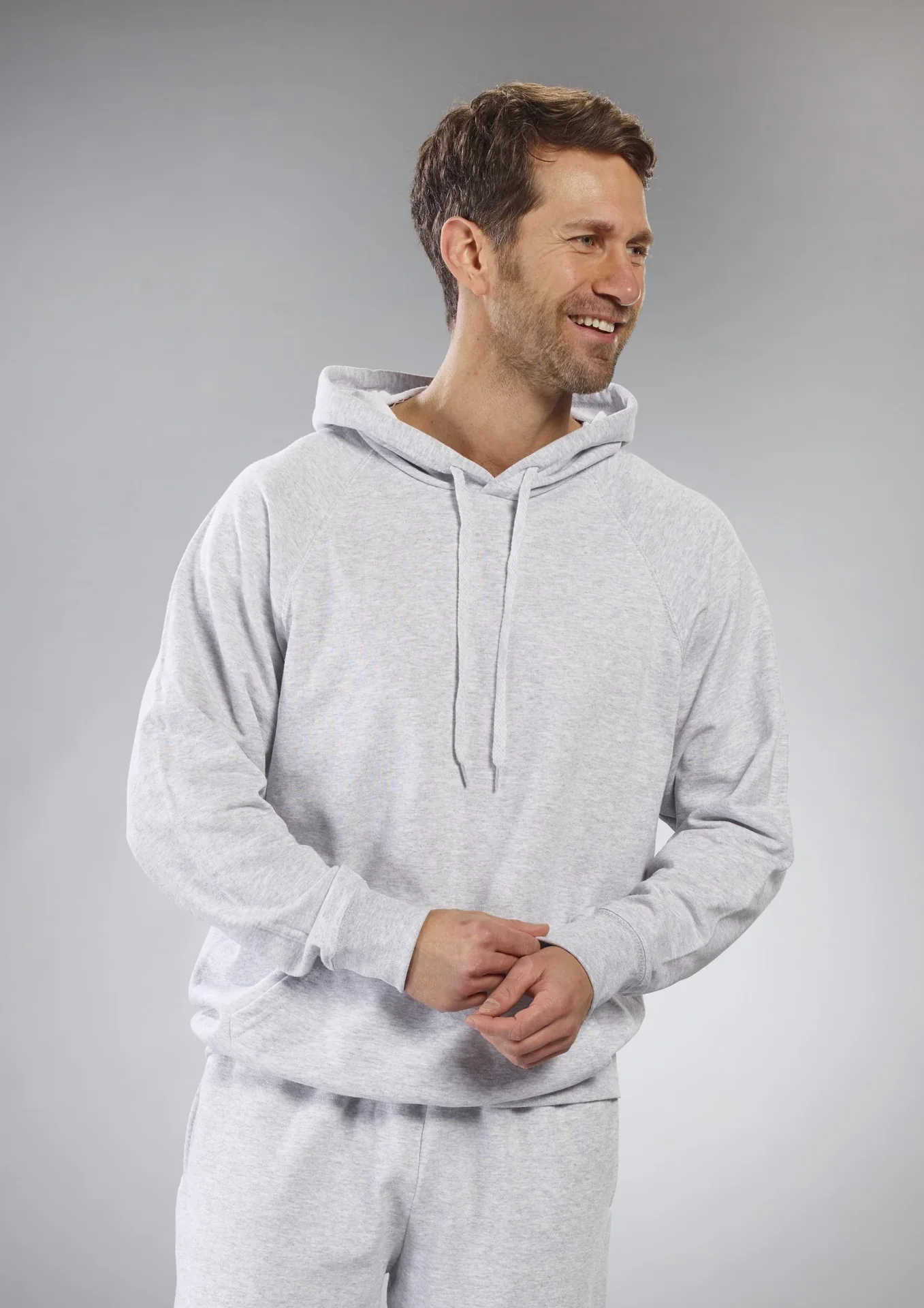 Hoody mit Kängurutasche, Farbe hellgrau, Gr.M - 2