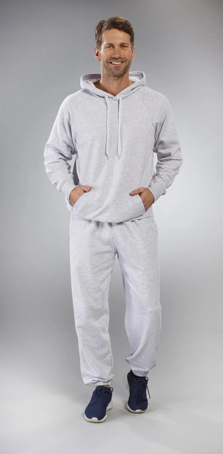 Hoody mit Kängurutasche, Farbe hellgrau, Gr.M - 4