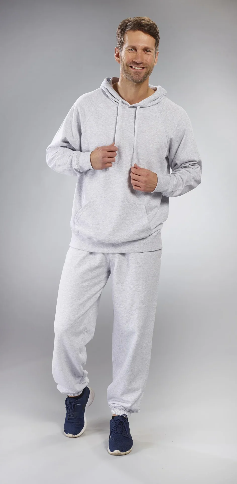 Hoody mit Kängurutasche, Farbe hellgrau, Gr.M - 7