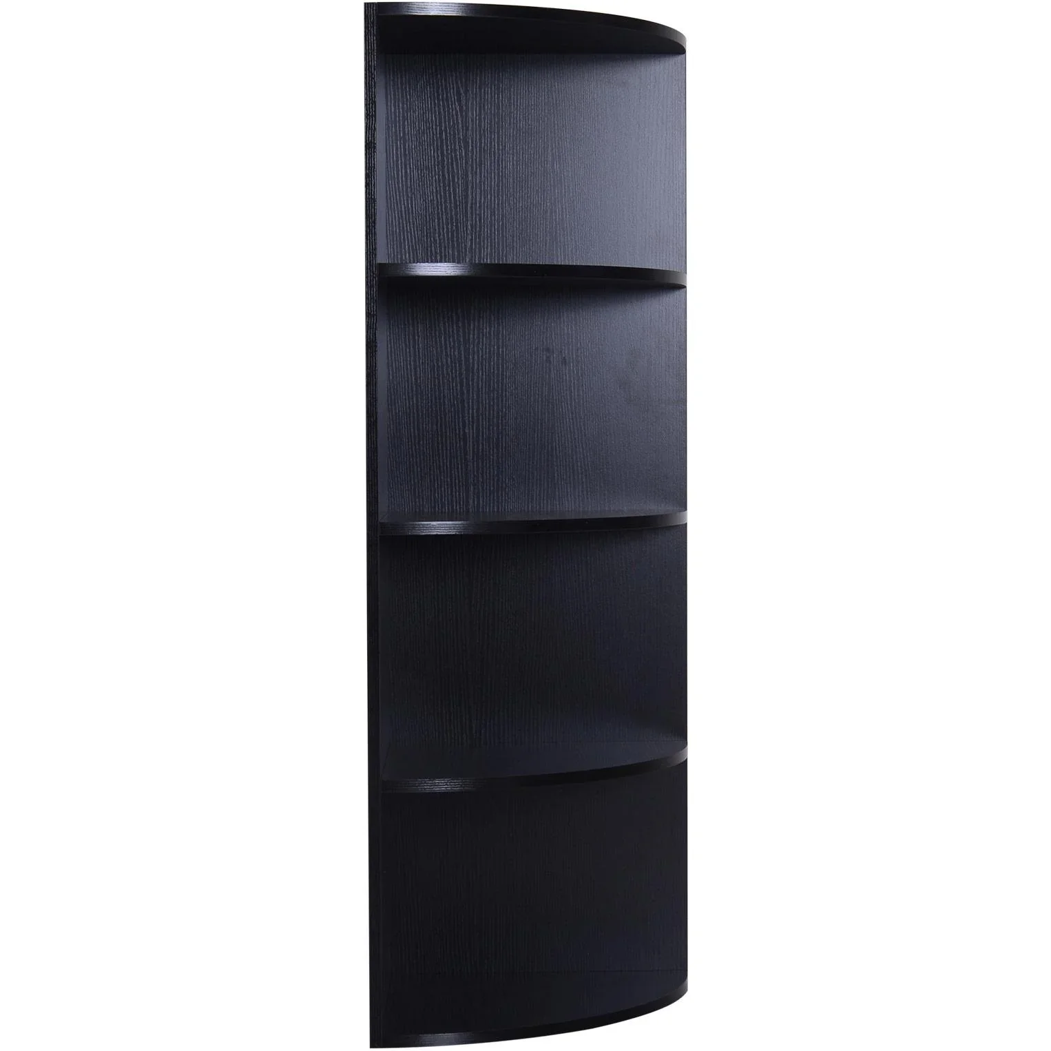 Eckregal Standregal Bücherregal Dekoregal Blumenregal Holzregal fächerförmig 4 Fächer Schwarz 39,5 x 39,5 x 120 cm - 2