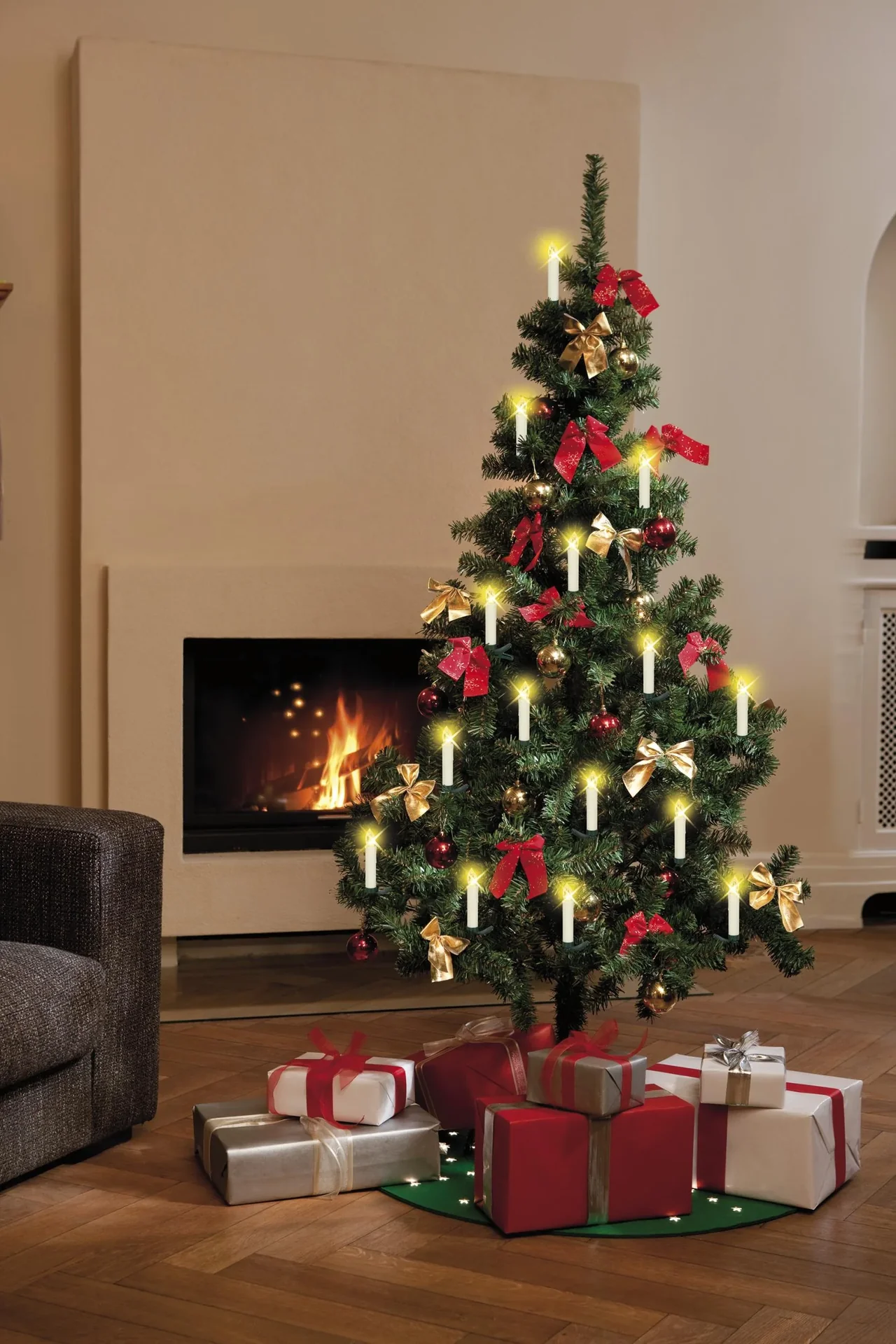 Kabellose Christbaumkerzen für den Innen- und Außenbereich, 15 Stück mit Fernbedienung - 5