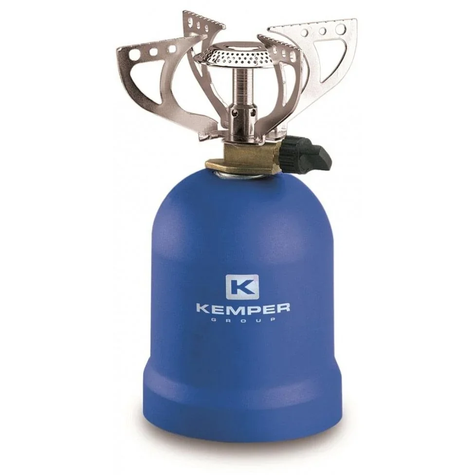 Gaskocher mit 4 Stützen 1200 Watt Blau mit Gastank - 0