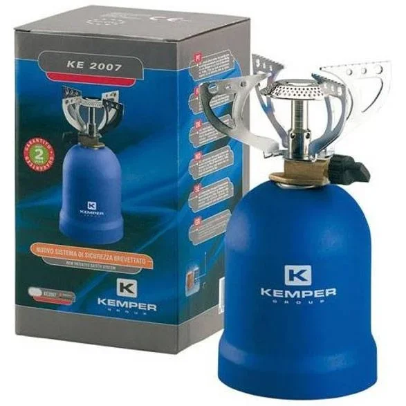 Gaskocher mit 4 Stützen 1200 Watt Blau mit Gastank - 1