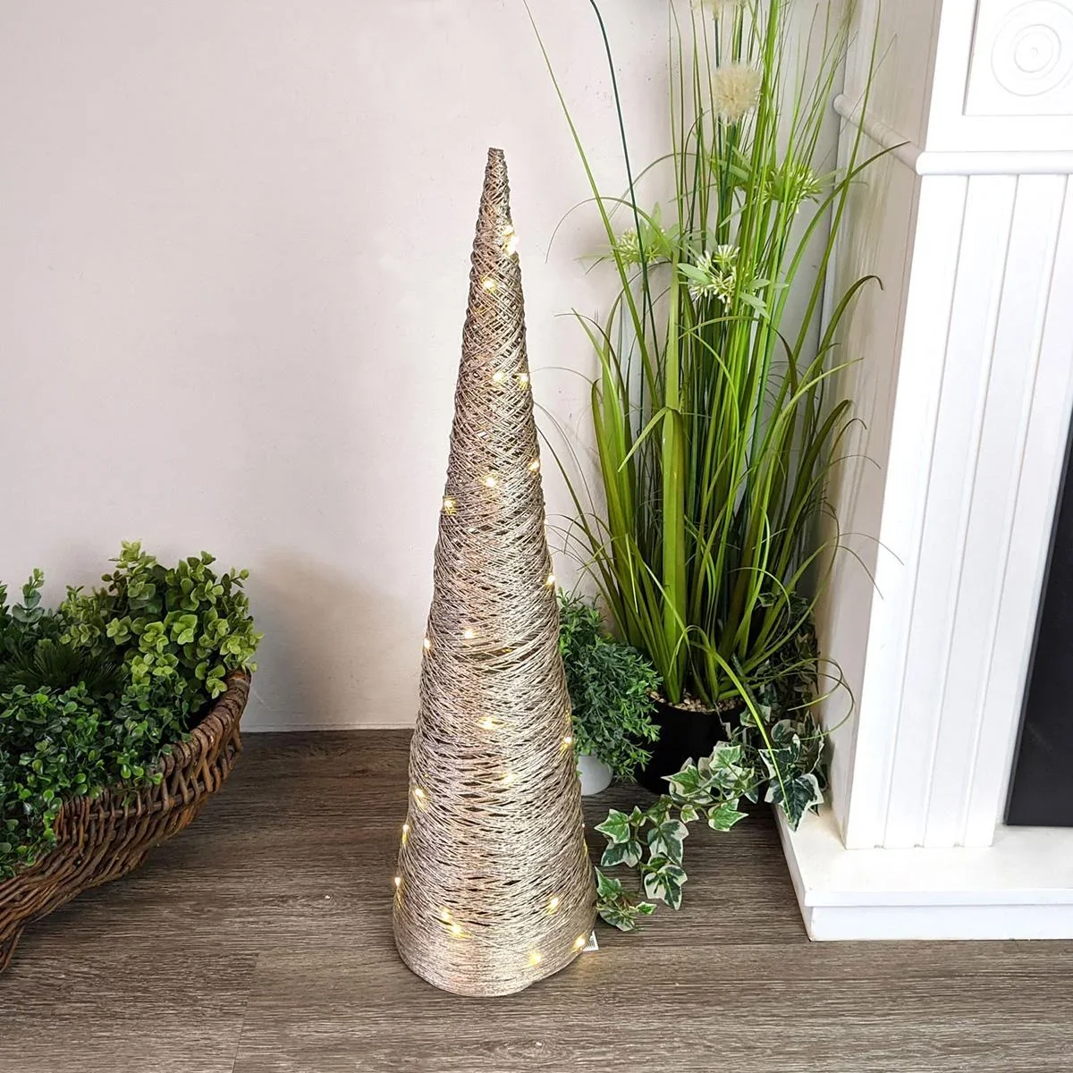 Dekorativer Lichtkegel - Pyramide 40 LED - H80cm - Gold - 0