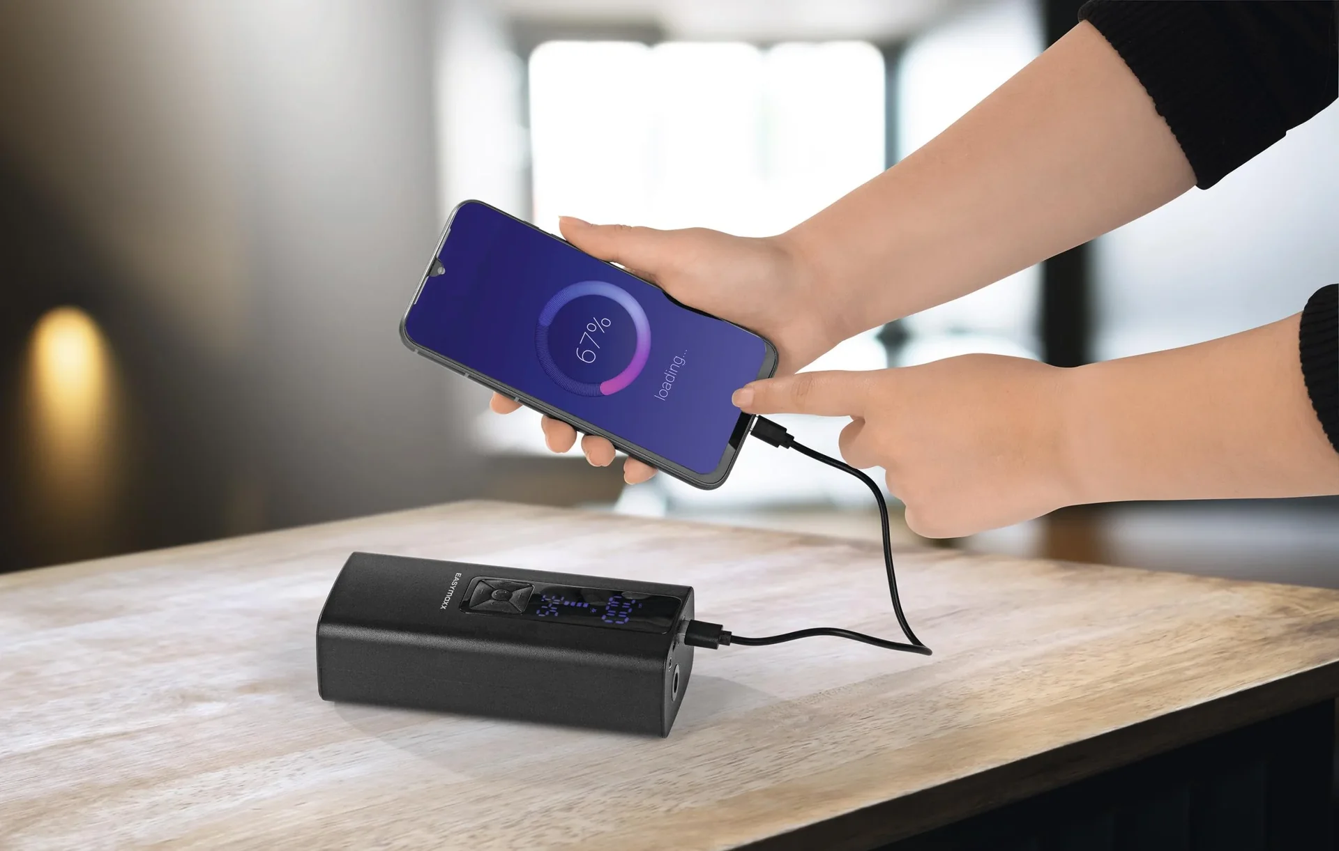 Akku-Handkompressor mit Digital-Display, 12 Volt, schwarz - 4