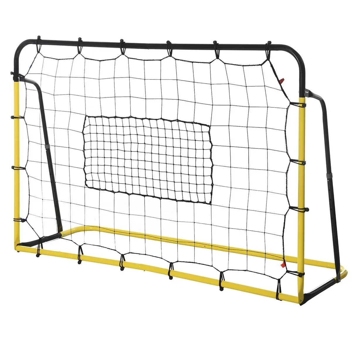 Kickback Fußball Rebounder Tor Rückprallwand Netz für Fußball, Basketball und Baseball, Stahl+PE, Gelb+Schwarz, 184 x 63 - 0