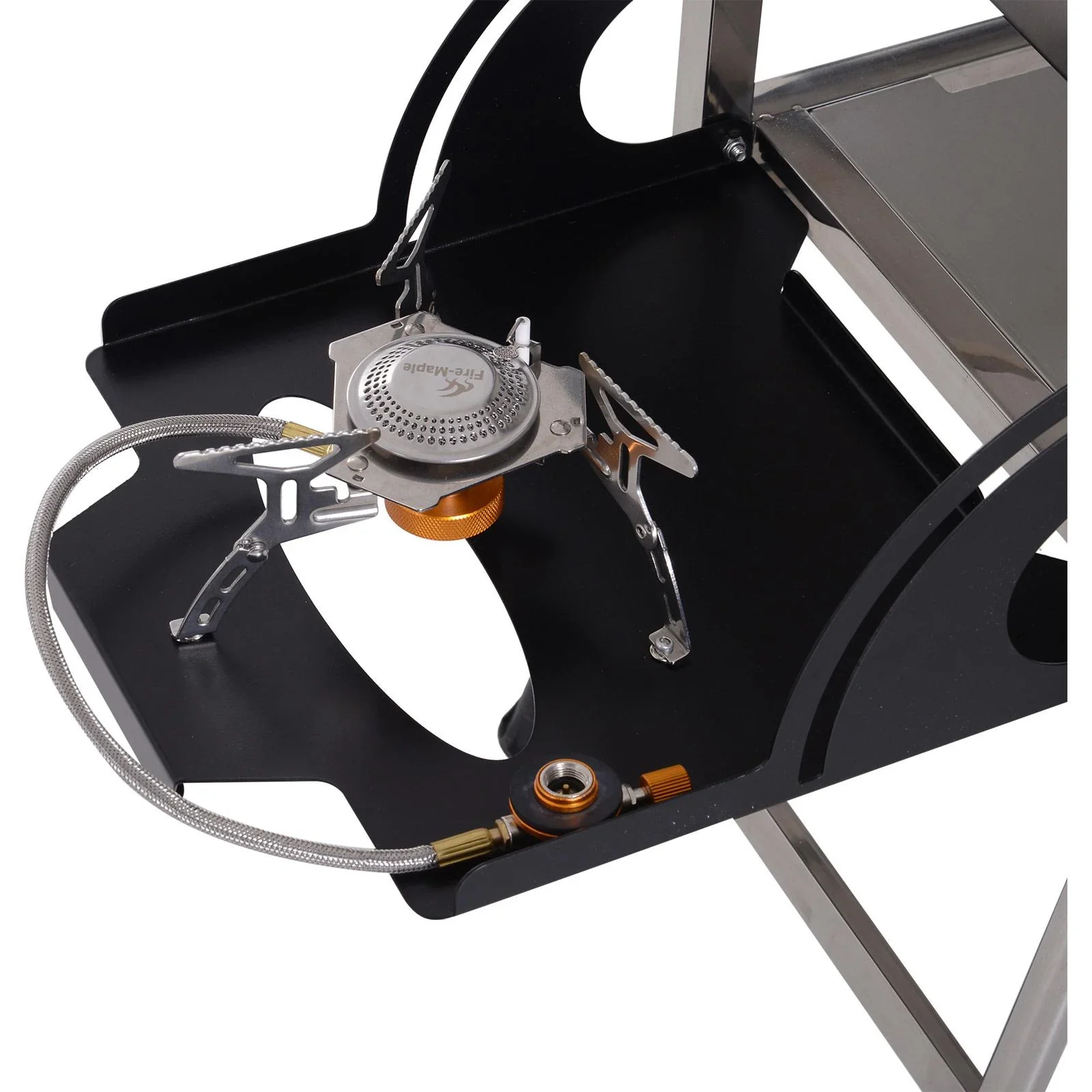 Klappgrill Gasgrill Standgrill tragbar Tischgrill Camping Garten BBQ Edelstahl Silber 58 x 34,2 x 34 cm - 5