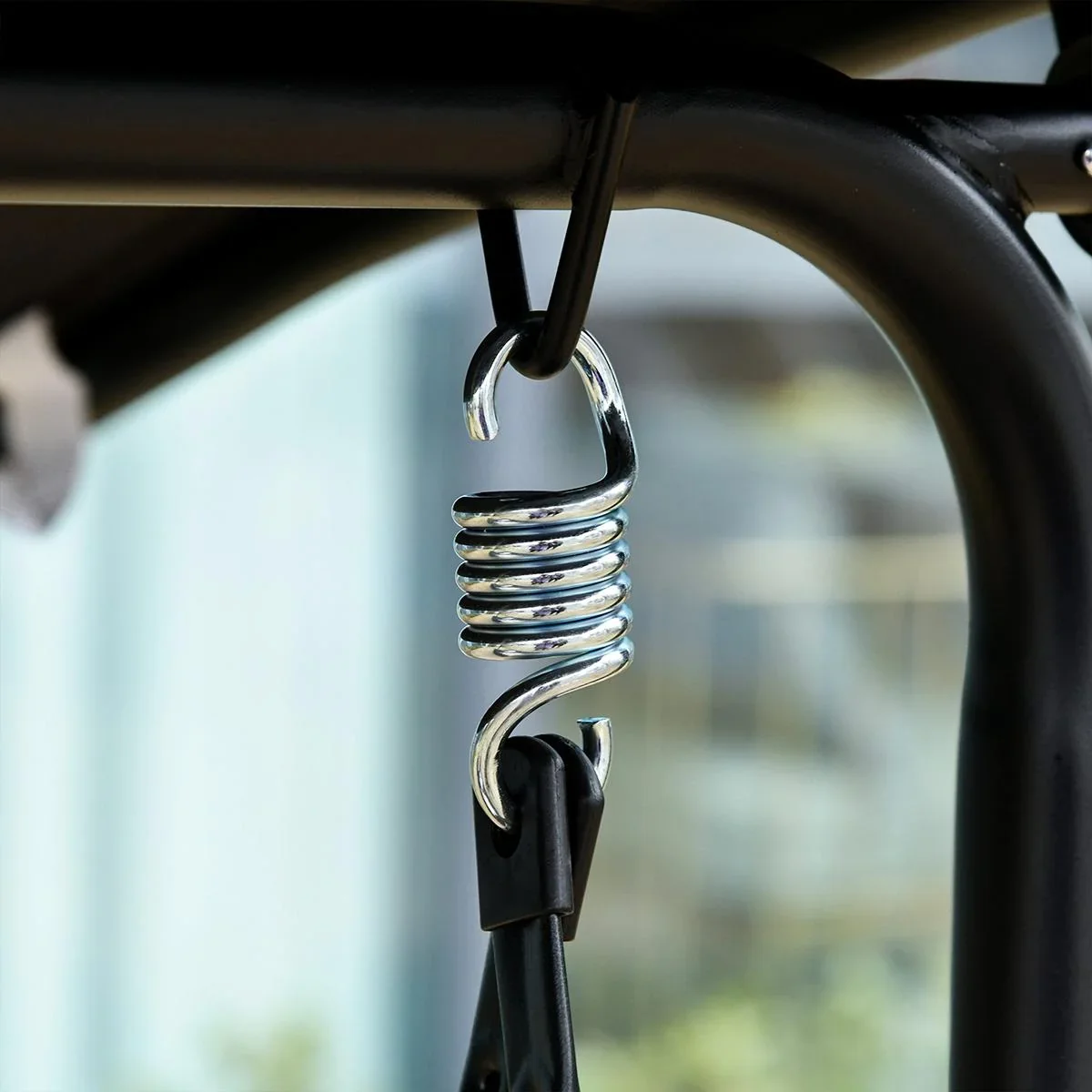 3- Sitzer Hollywoodschaukel mit Sonnendach schwarz - 2