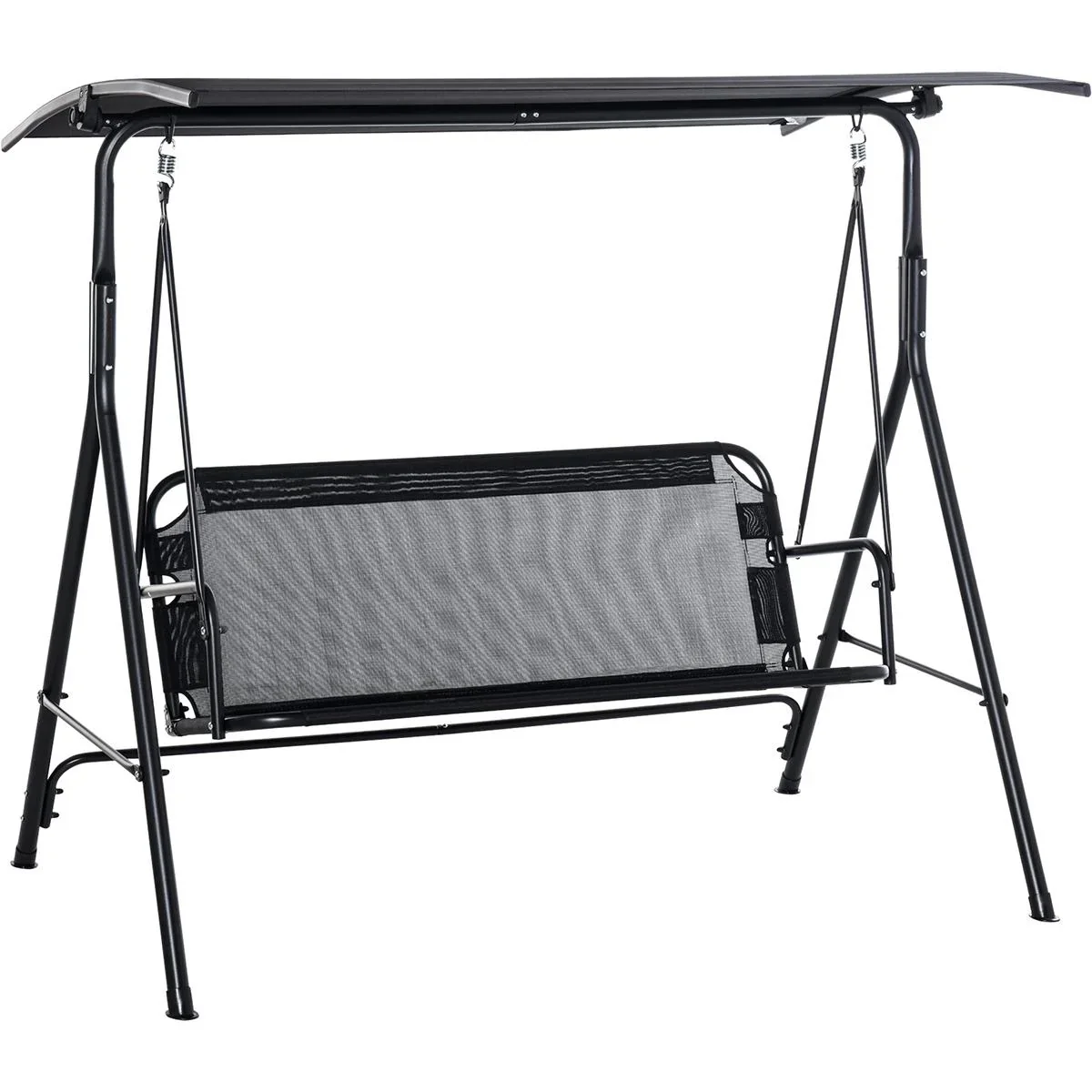 3- Sitzer Hollywoodschaukel mit Sonnendach schwarz - 5