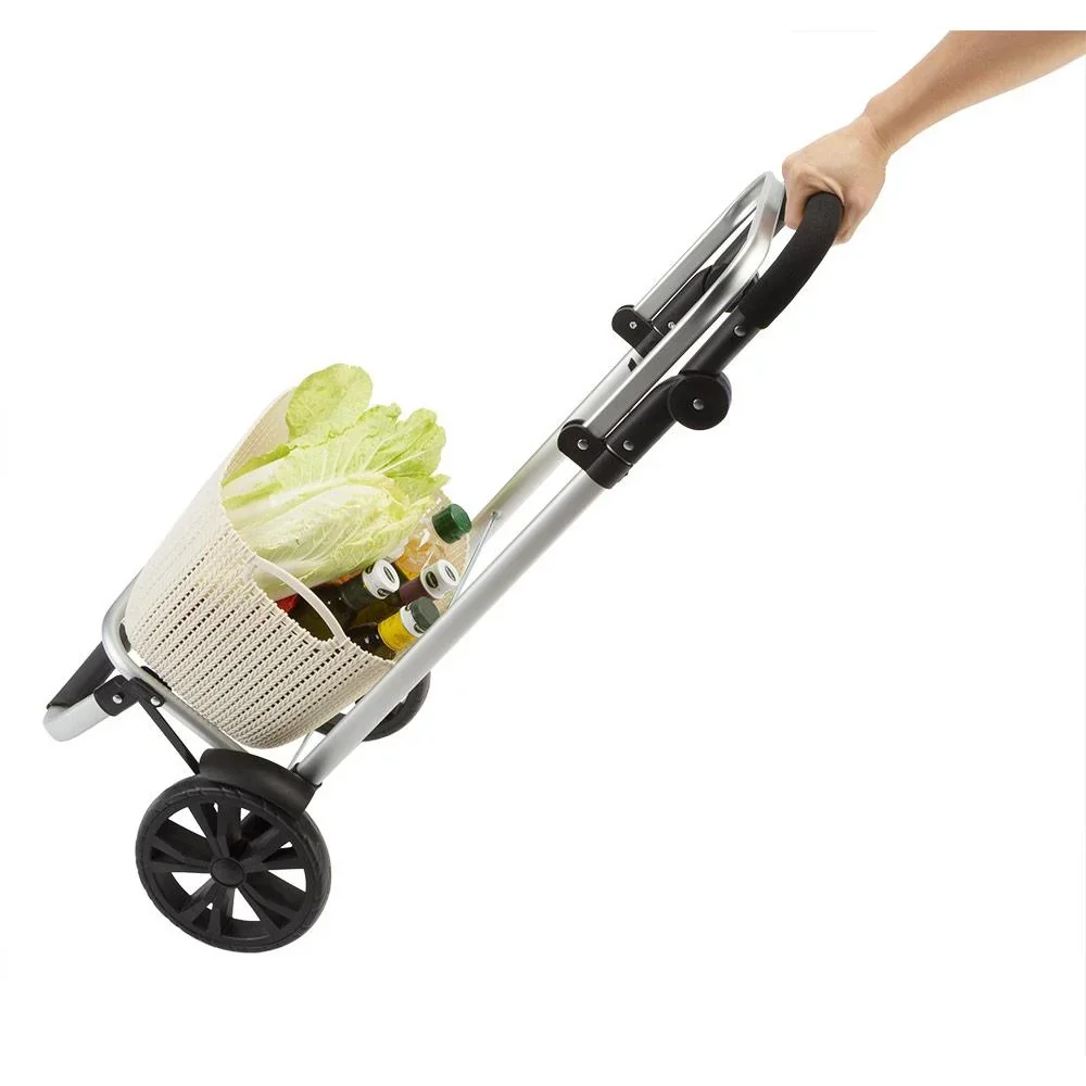 Einkaufswagen Max 25kg|Abnehmbare Einkaufstasche|Mit Kühlfach | Aluminium schwarz - 3