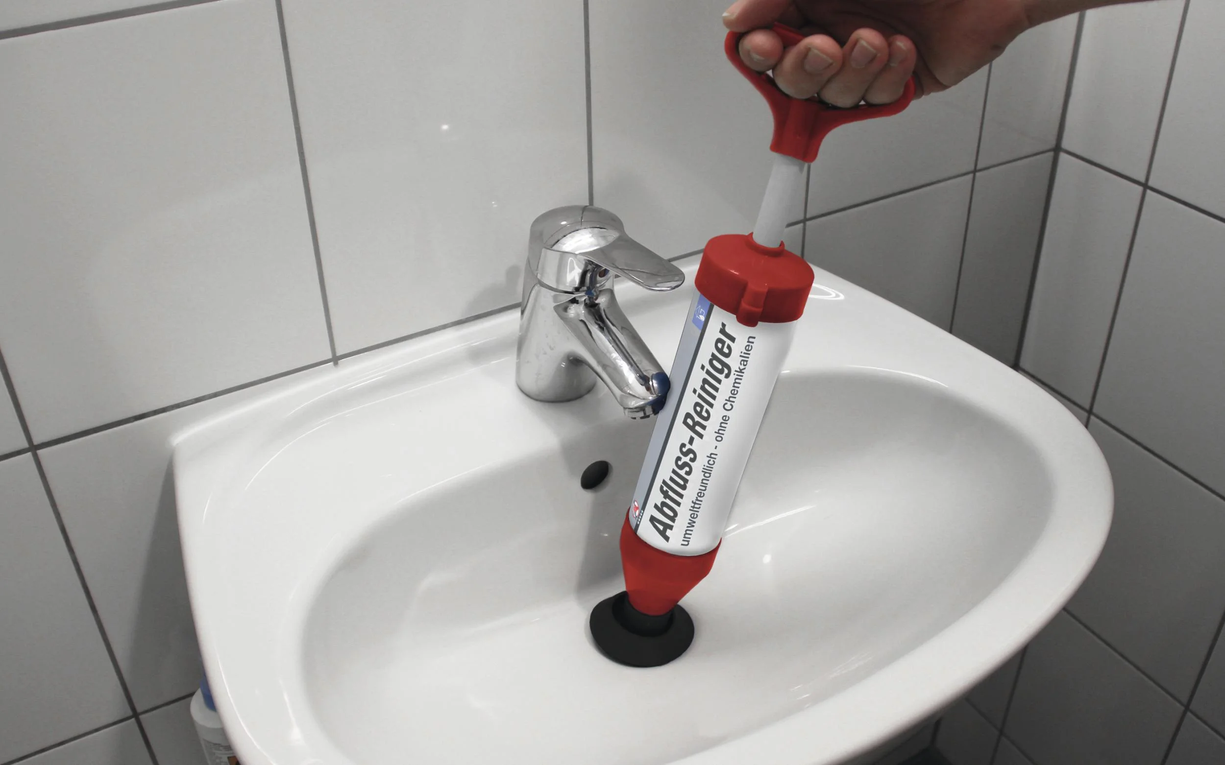 Vakuum-Pumpe inklusive Verschlussstopfen für Waschtisch - 0