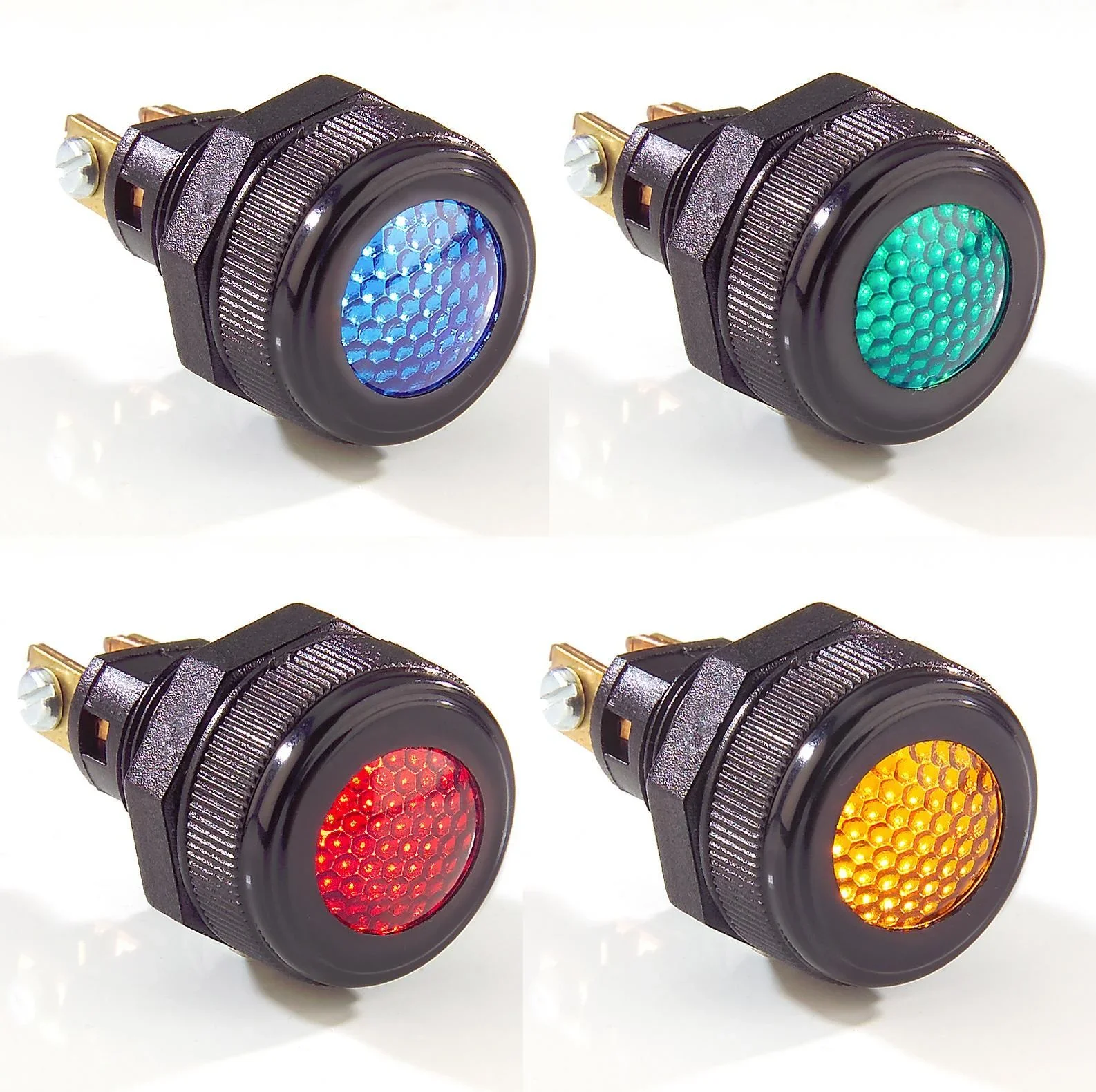 Warnleuchte, blau, 12 V/ 24 V - zum Einbau ins Armaturenbrett - 0