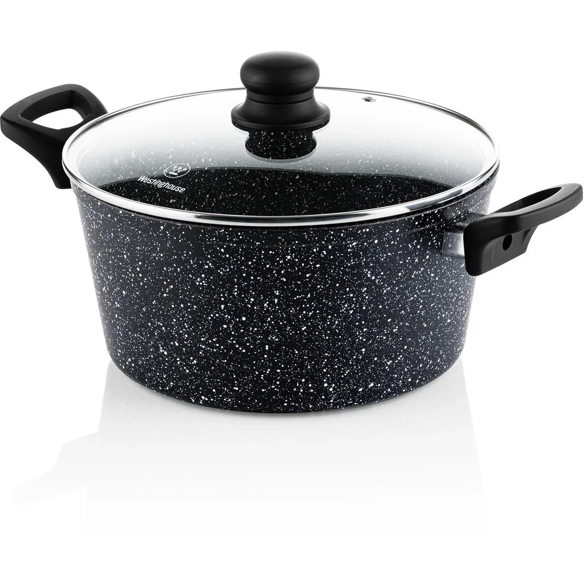 NL Schwarzer Marmor Kochset - Kochtopf 24 cm + Wokpfanne 30 cm - Schwarz - 7