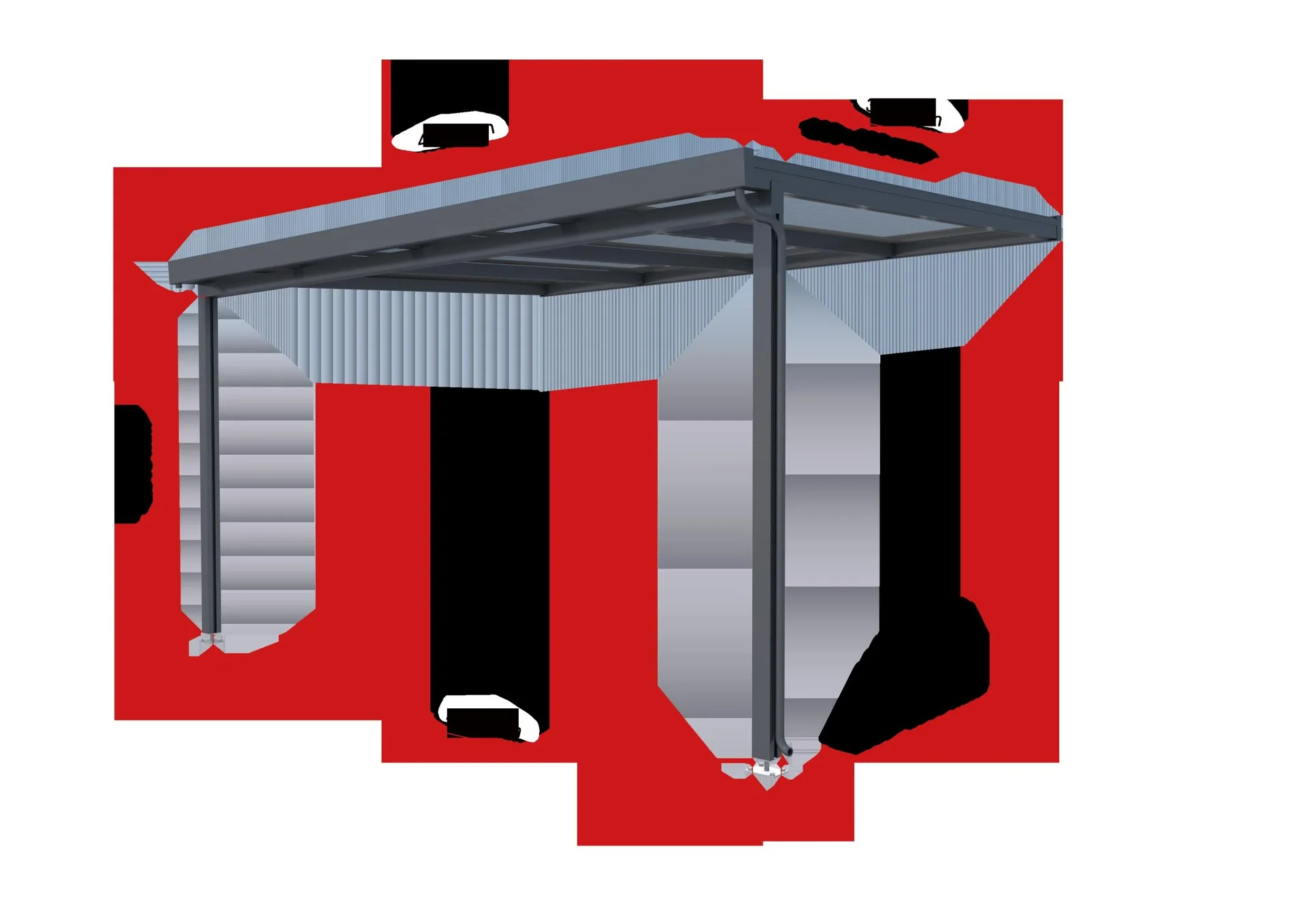 Terrassendach Premium, anthrazit, 4102 x 3060 mm - Klima blue - 2