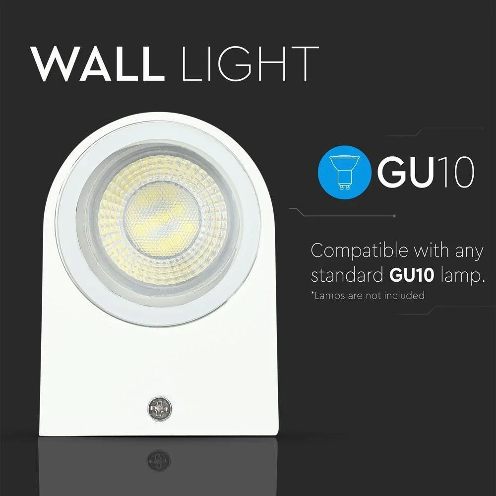 VT-7651RD Außenwandleuchte - GU10 - Weiß - Rund - IP44 - 5