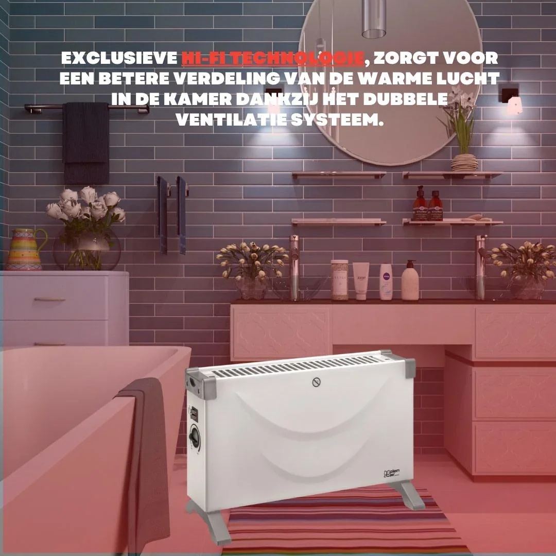Heizung - TC-2000 - Konvektor mit einstellbarem 3-Positionen-Thermostat - 2000W - 1