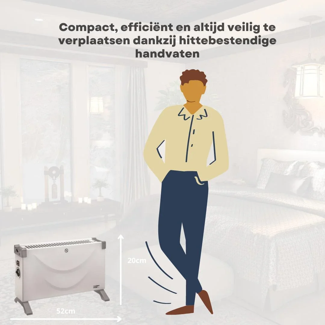 Heizung - TC-2000 - Konvektor mit einstellbarem 3-Positionen-Thermostat - 2000W - 2