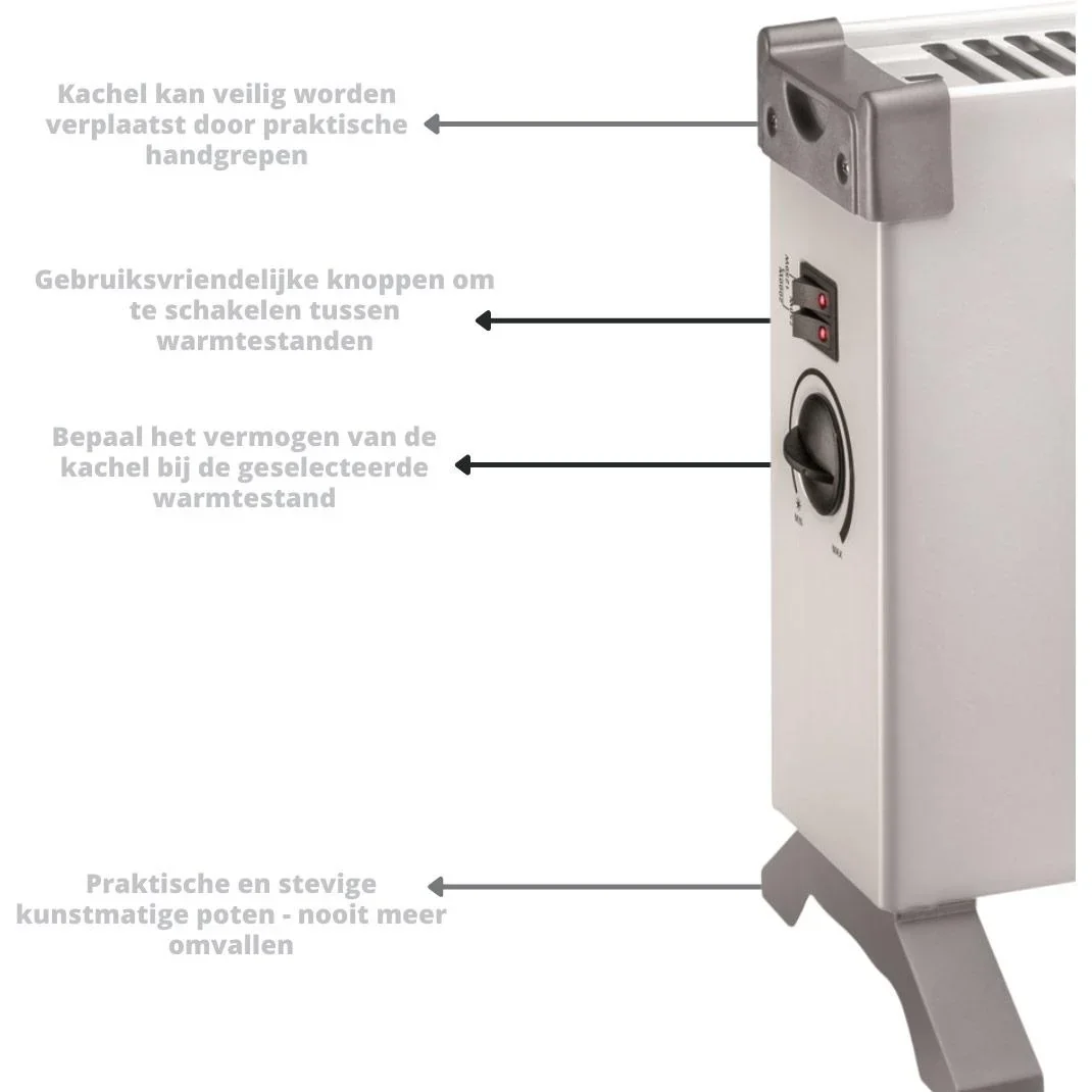 Heizung - TC-2000 - Konvektor mit einstellbarem 3-Positionen-Thermostat - 2000W - 4