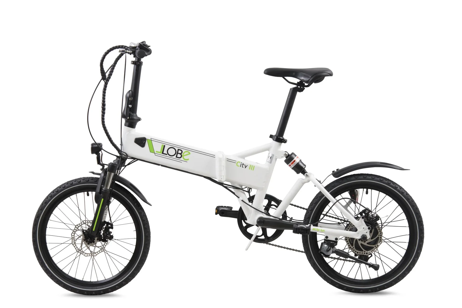 Alu E-Bike Faltrad 20 Zoll, Rahmenhöhe 37 cm, 7-Gang Kettenschaltung, weiß „City III“ - 8