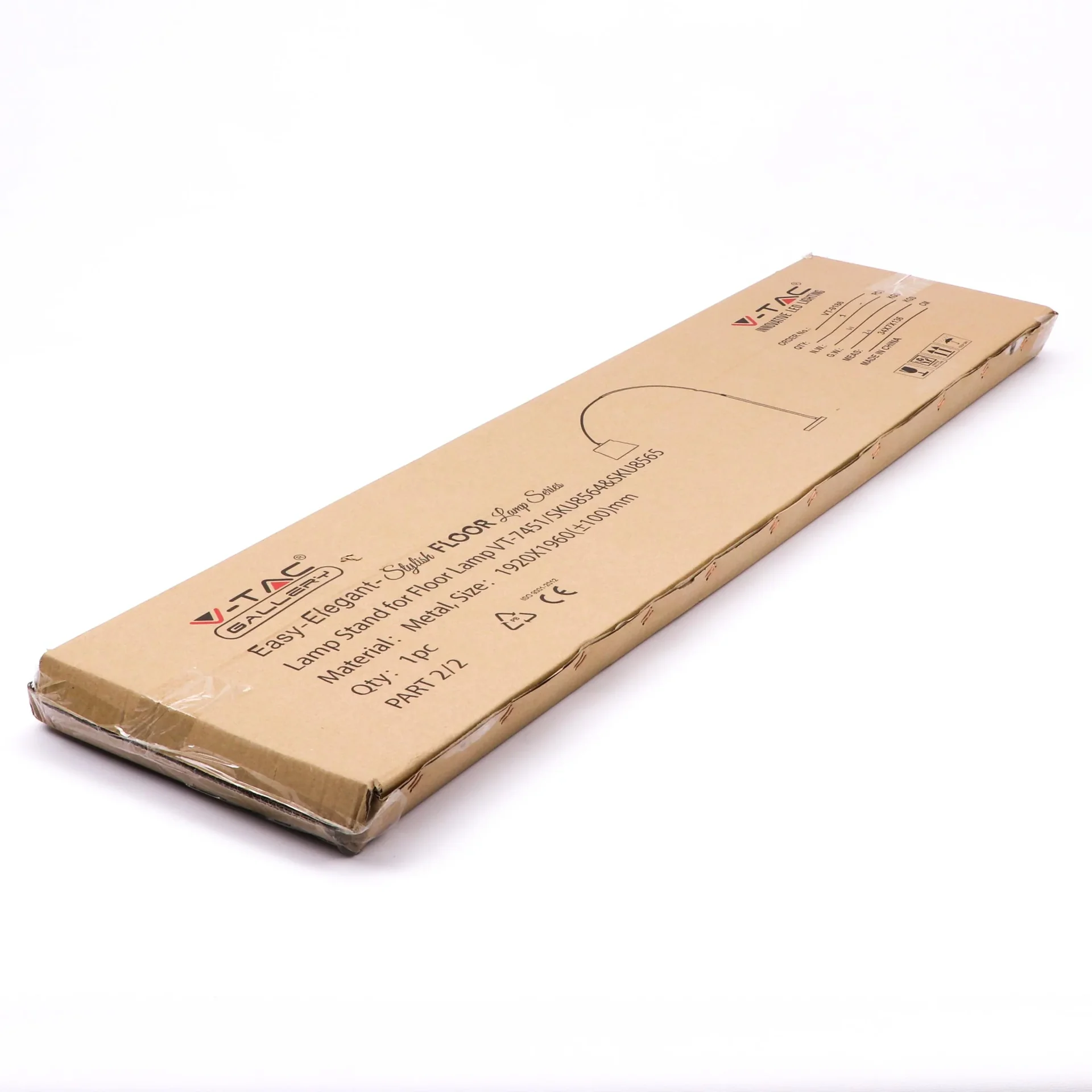 VT-7451 Bogenleuchte mit schwerem Sockel - Stehleuchte - E27 - Weiß - 0