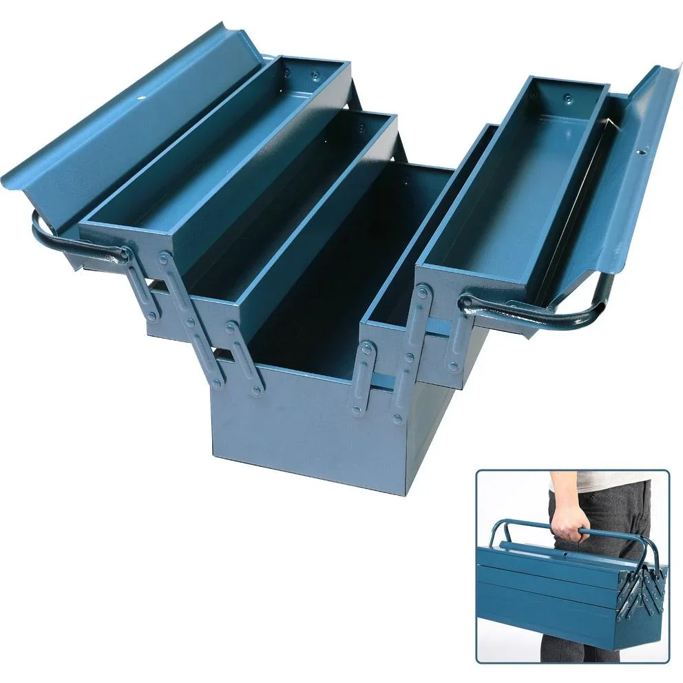 Stahl-Werkzeugkasten blau 53x20x20cm - 1
