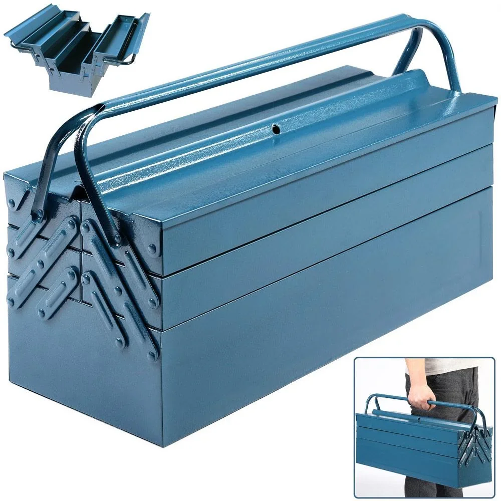 Stahl-Werkzeugkasten blau 53x20x20cm - 4