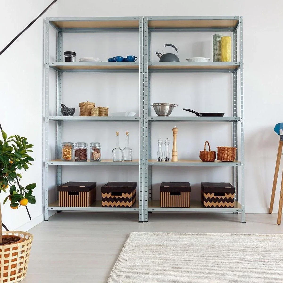 2 Regale mit 5 Böden - 175x75x30 cm - 350 kg - 1